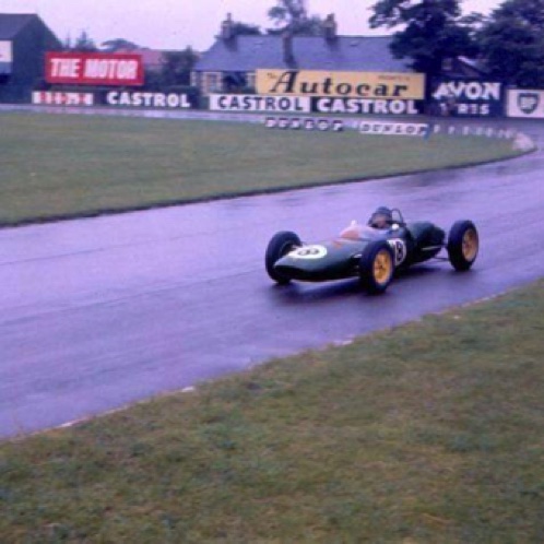 GP Grande Bretagne sous la pluie à Aintree  sur la Lotus 21